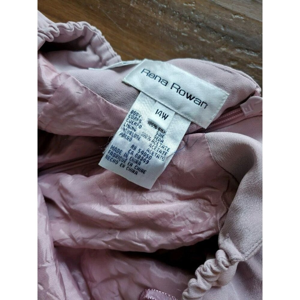 Pink Silk Pencil Skirt With Slit 14w Rana Rowan - Picture 2 of 2